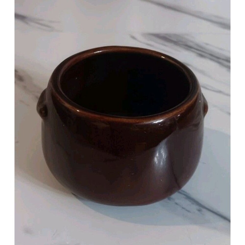 West Bend Bean Pot/Bowl  Mini Crock Brown Glazed Ceramic Pottery Stoneware